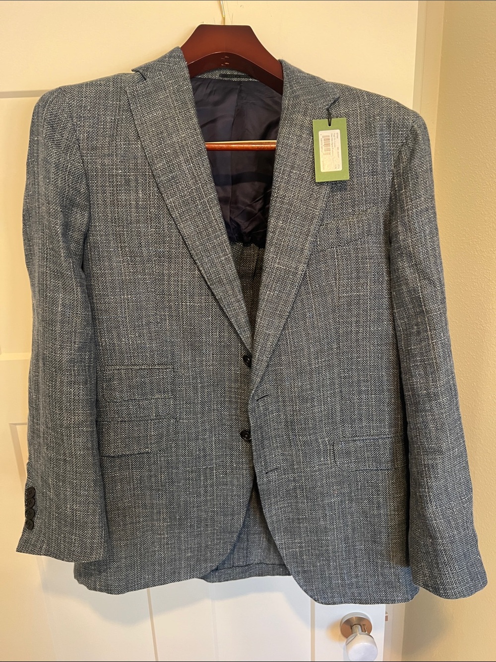 Men's Sid Mashburn Green/Blue Textured Two-Button Blazer